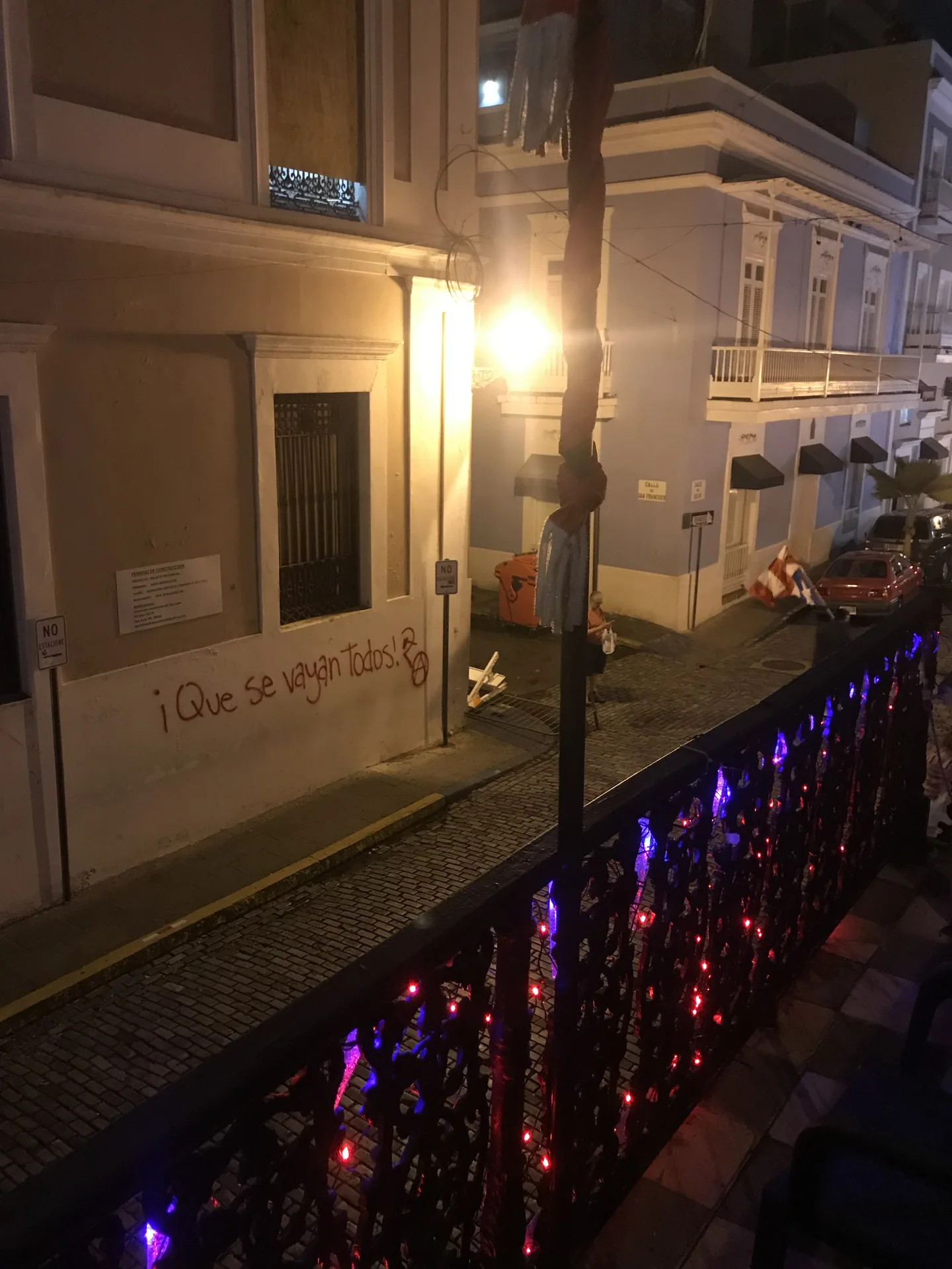 Nighttime view from Alex's life in Old San Juan, Puerto Rico.